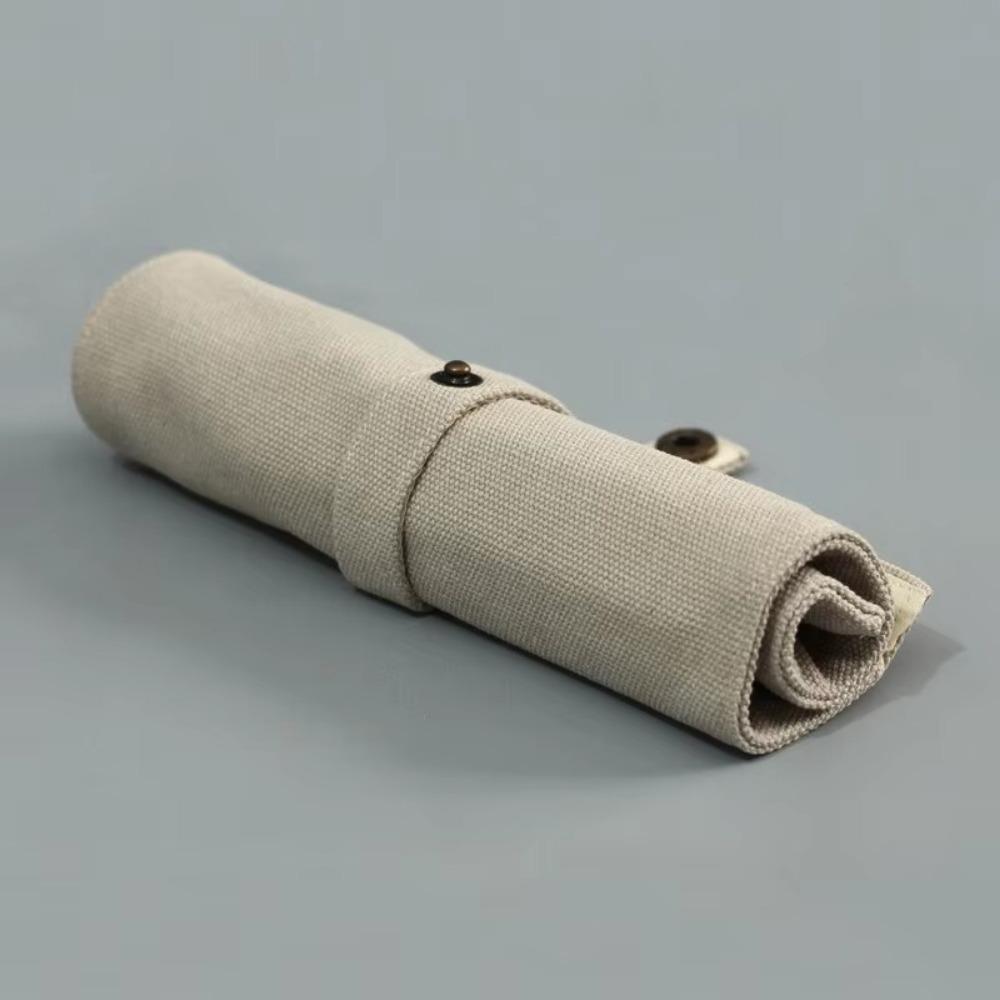 Canvas Pen Curtain Space-Saving Pencil Bag New Wrap Roll Holder ForTeacher, Student, Painter