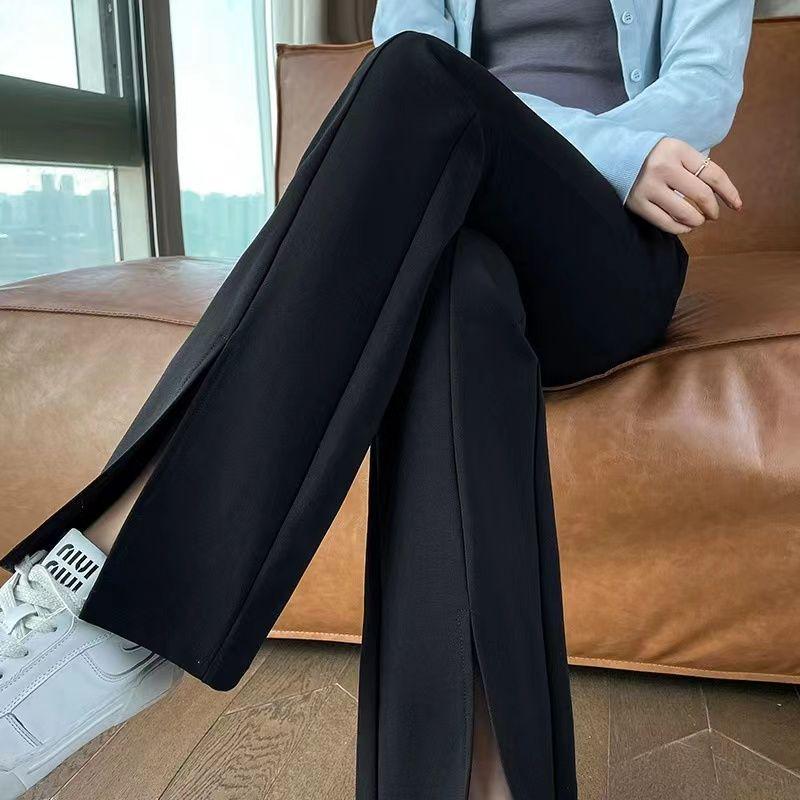 

Women s High Waist Split Flare Pants - Spring/Summer 2026 Korean Style, Slimming, Elastic, Straight Leg, Bodycon, Versatile. 3XL (Suggest 136-146 jin)