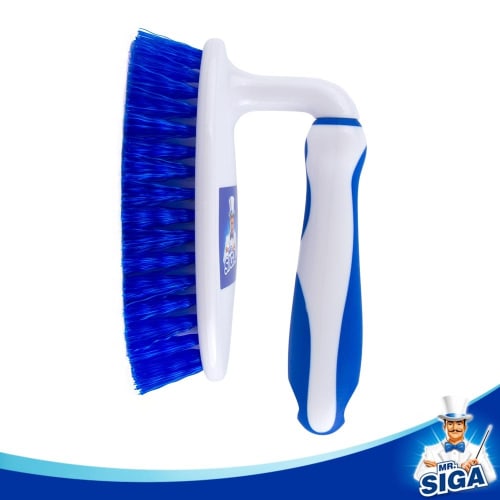MR.SIGA Handled Scrub Brush, Comfortable Grip, Ideal for Cleaning Bathrooms, Tiles, Floors, and Kitchens, Multi-Function Brush, Pack of 2