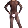 Mens Crotchless Full Bodysuit Black Beige See Through Sexy Bodystocking Lingerie Stretchy Glossy Tights Male Costume
