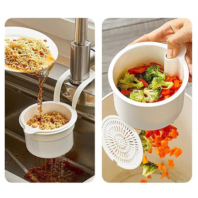 2Pcs Adjustable Hanging Sink Drain Basket For Home Kitchen Sink Food Residue Separator, Filter Basket,Fruit Washing Drain Basket