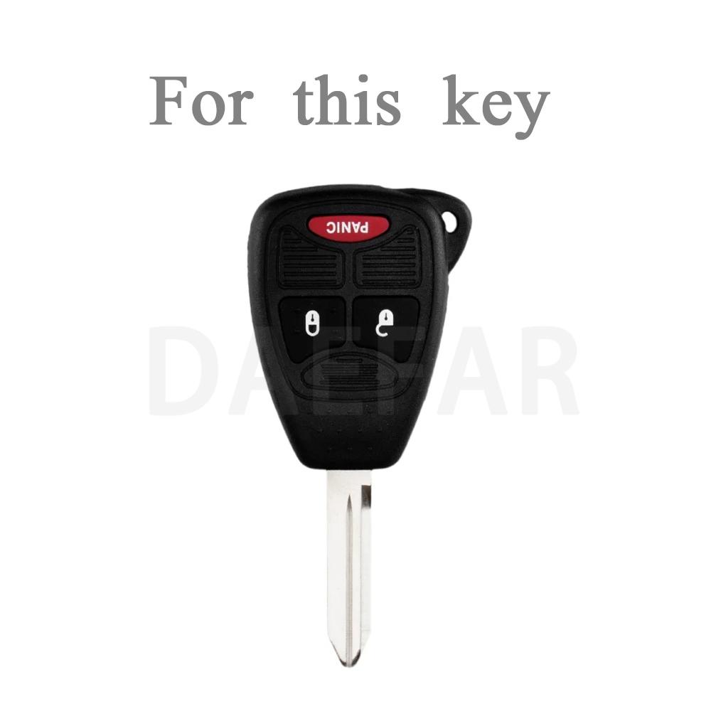 3 Buttons Key Case Cover For Chrysler Voyager Pacifica 300C Pt Cruiser Dodge Caliber Avenger Jeep Grand Cherokee Compass Patriot
