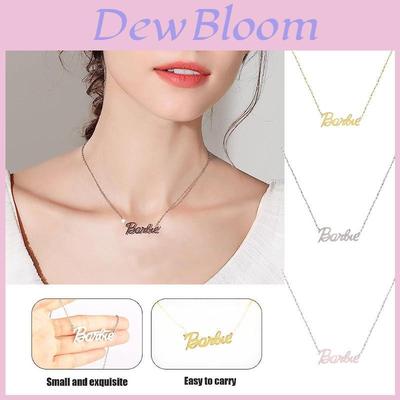 Collar del Alfabeto Barbie Elegante y Dulce Joyería de Acero Inoxidable