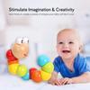 Montessori Wooden Toys Baby's Adorable Caterpillar Puppet Bright Color Kids Early Education Learning Toy for Boy Girl Gifts