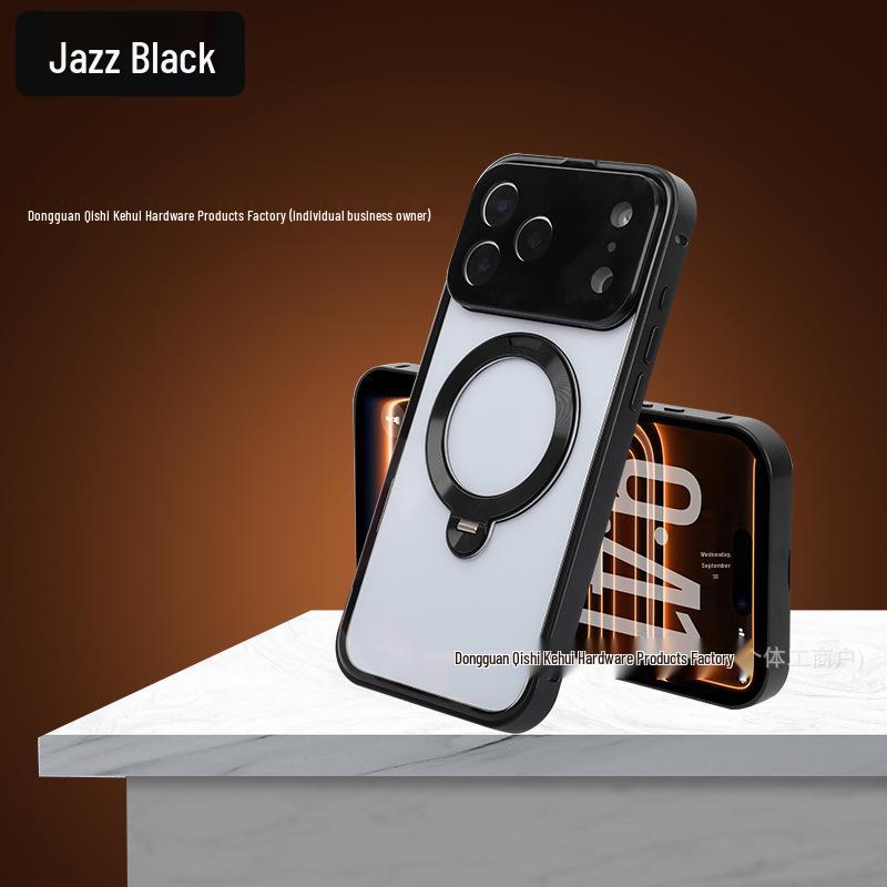 

Apple 17 Pro Max Metal Case with 360° Rotating Stand, Drop-Proof & Full Lens Protection Black Knight - HD Version with Rotating Stand