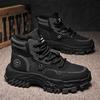 Men's shoes 2025 autumn new trend black work leisure labor insurance shoes platform soled mountaineering tooling high top Martin boots