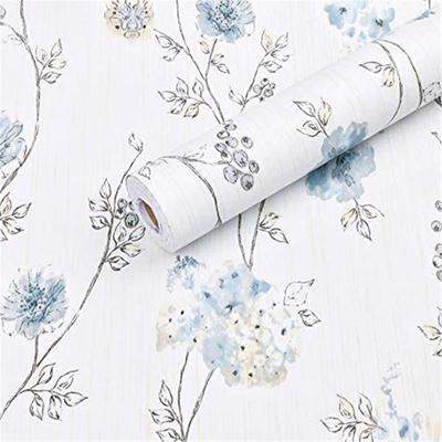 Decoración Floral Papel Despegar y Pegar Flores Hojas PVC Papel Tapiz Autoadhesivo Extraíble Para Habitación de Niños Papeles de Pared Decoración del Hogar