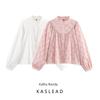 Kaslead New Women Clothes Western Style Fashion Simple and Versatile Hollow Embroidery Shirts 8741230