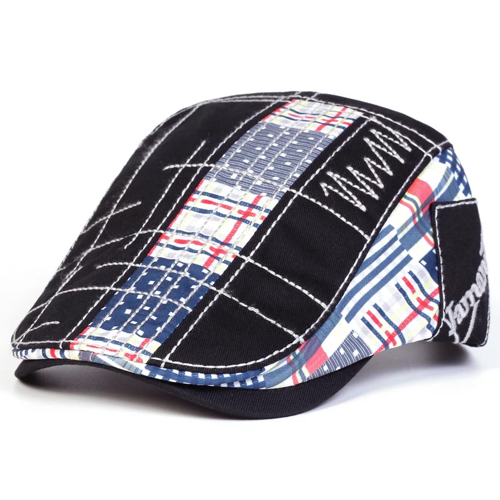 Newsboy Brand Latest Fresh Splicing Fabric Vibrant Color Multi Neutral Gender Women Men For Caps British Painters Hats Spring Autumn Octagonal Cap