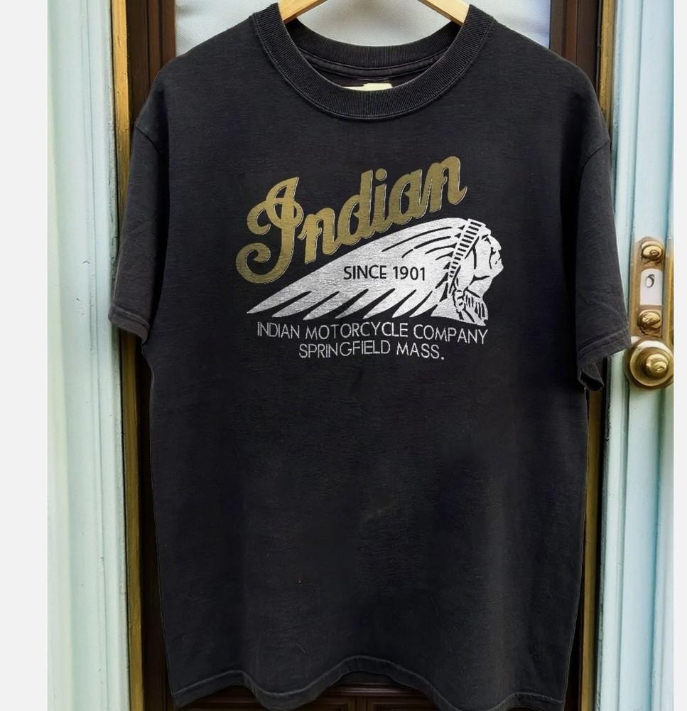 

NEW! Indian Motorcycle Since 1901 Logo Unisex Black T-shirt S-4XL M