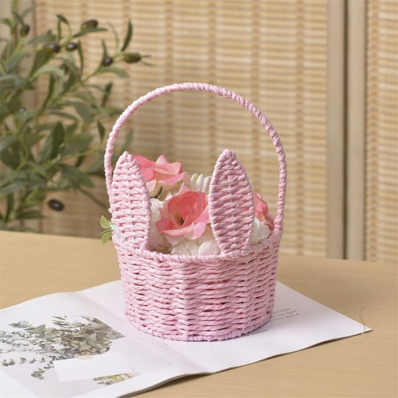 Unique Designs Lovely Rabbit Ears Handwoven Basket in  for Decorative and Practical Use Home Decoration Daily Use