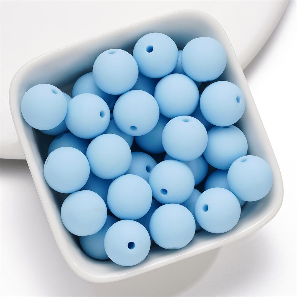 30-100 Stück 4/6/8/10/12/14mm Acryl Imitation Silikon Perlen Runde Abstandshalter Lose Perlen für DIY Schmuckherstellung Zubehör 10mm x 30pcs blau