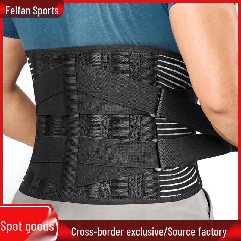 Breathable Dual-Compression Fitness Waist Belt for Sweat-Inducing Lumbar Support