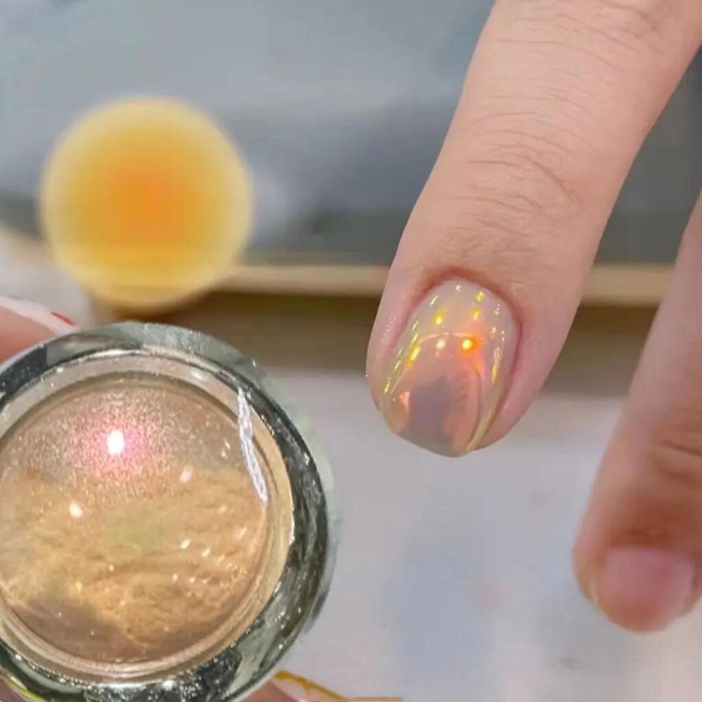 

1 баночка Зеркальная Гальваническая Оранжевая Пудра для Ногтей Золотой Закат Супер Блестящая Хромовая Пыль для Ногтей Голографические Украшения для Маникюра