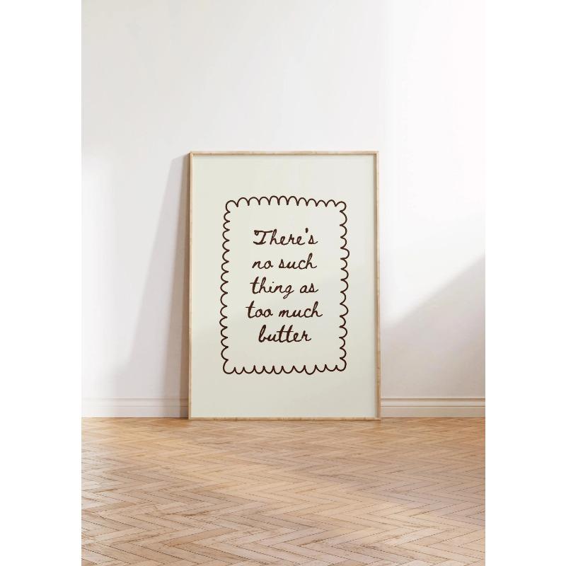 1pc Butter Poster Minimalist Kitchen Decor Funky Fun Food Baking Wall Art Perfect Gift for Butter Lovers Home Living Room Decor