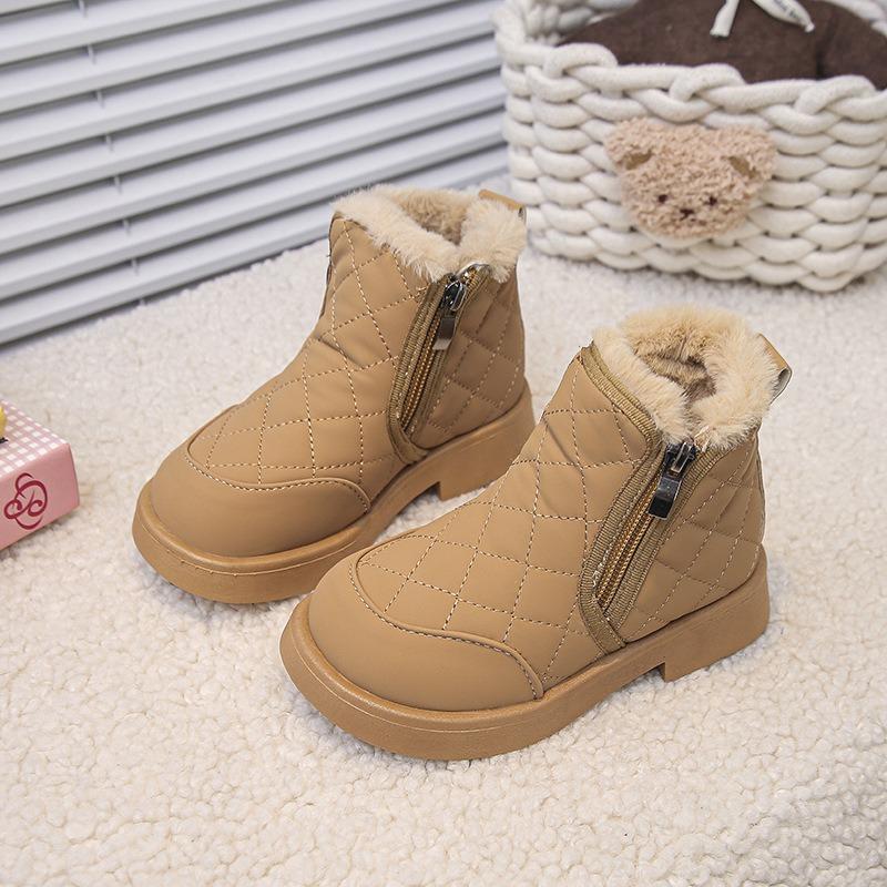 Girls Snow Boots Velvet Warm New Winter Children's Large Cotton Shoes Children's Fur Integrated Cotton Boots Girls