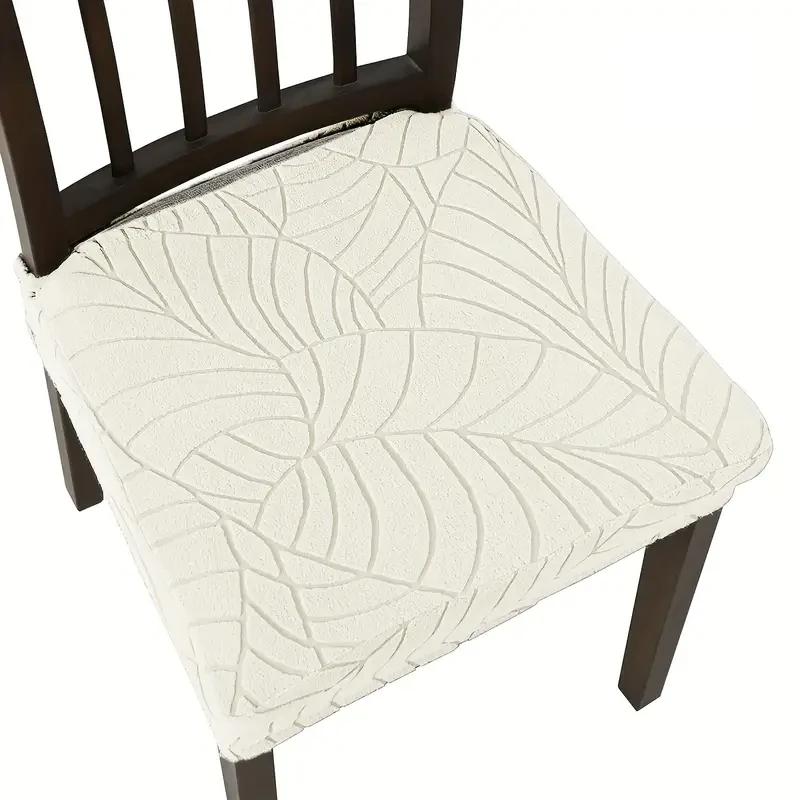 1/4Pcs Jacquard Chair Seat Covers Stretch Pure Color Chair Cover Removable Upholstered Seat Cushion Slipcover For Home Party