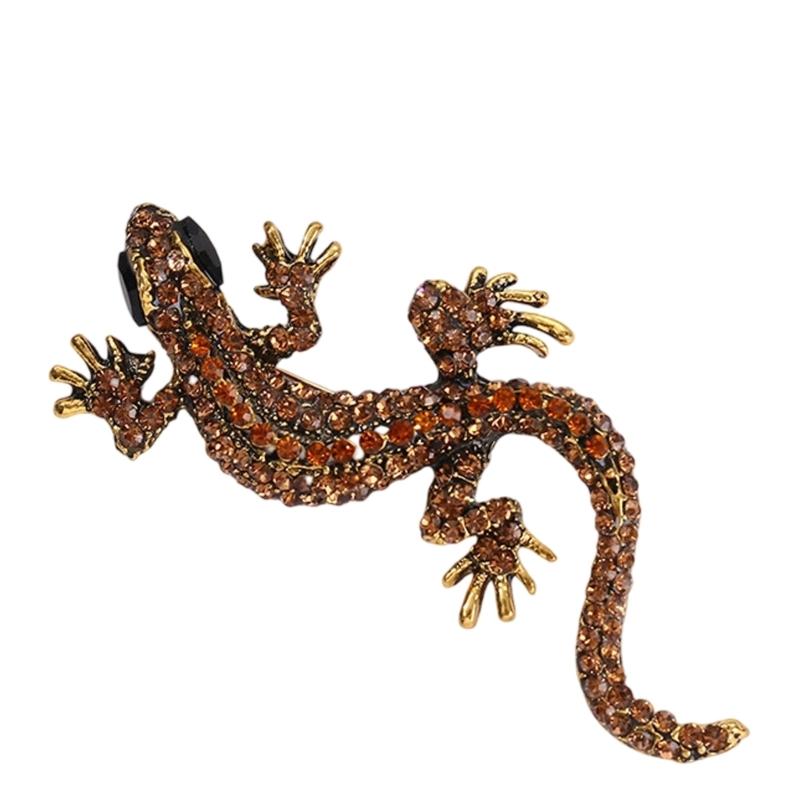 Retro Reptile Lapel Pin Fashionable Lizard Brooch With Vintage Detailing Perfect For Scarf Hat Outfit Accessories Gift Choice