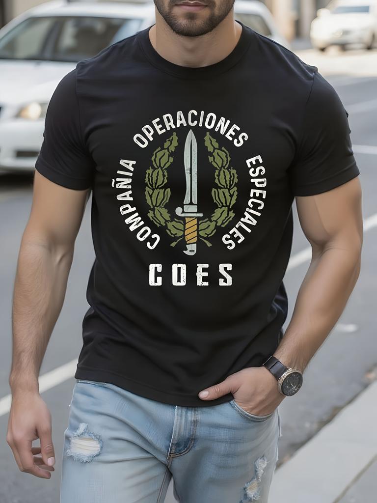 Spanish Military Graphic Tshirt Black with Green Spear De...