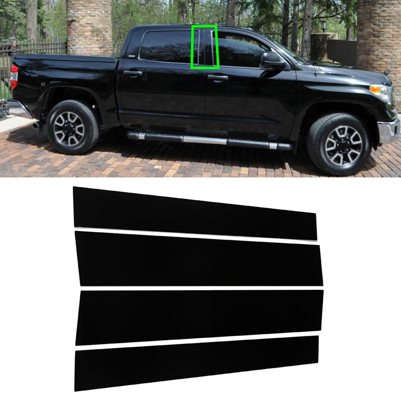 4Pcs Window Trim Covers Center Film Column B C Pillar Posts Sticker Car Accessories for Toyota Tundra Crew Max Cab/Double Cab 2007-2020