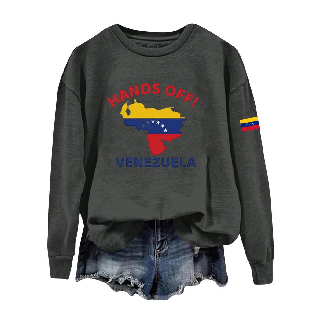 Damen bedruckter lässiger Sport-Kapuzenpullover mit langen Ärmeln und rundem Ausschnitt