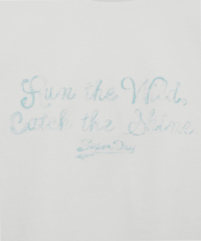 Syupeodeulai Women'S Slogan Logo T-Shirt White Sdfiscq02Wht