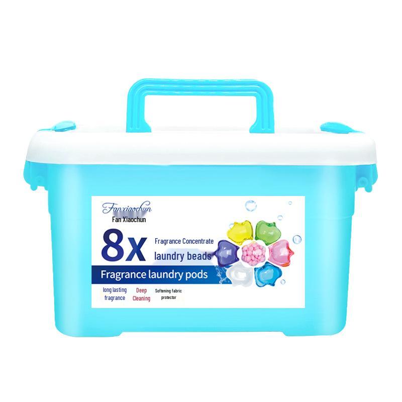 50-Piece Laundry Pods with Stain Removal, Softening, Long-lasting Fragrance & Concentrated 10g Beads