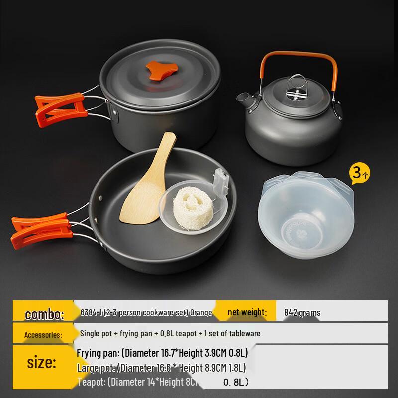Outdoor Camping Teapot & Cookware Set with Tableware