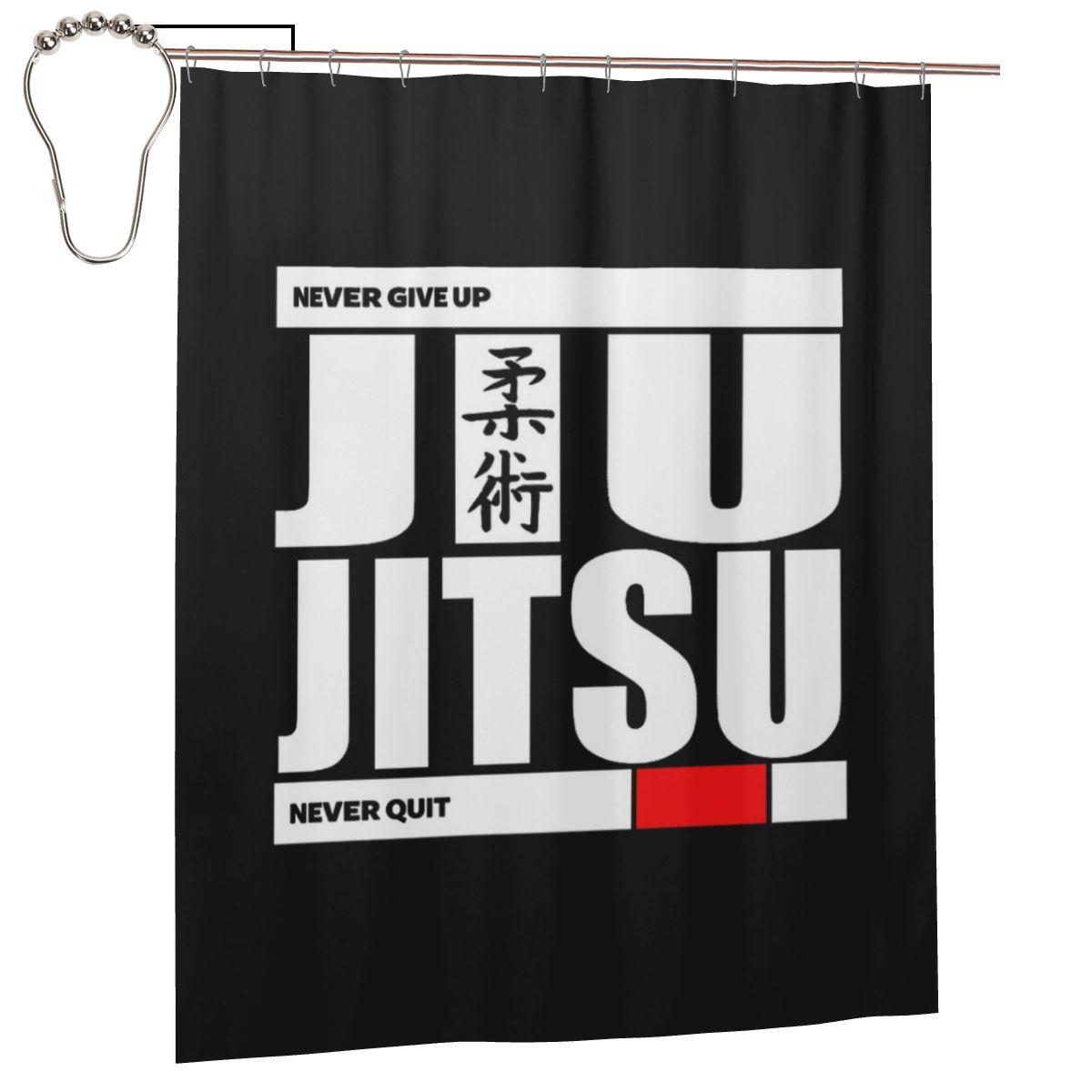 

Jiu Jitsu - Never Give Up Never Quit Shower Curtain Bathroom Polyester Waterproof Bath Curtains With Hooks W60H190(CM)-1 Pcs