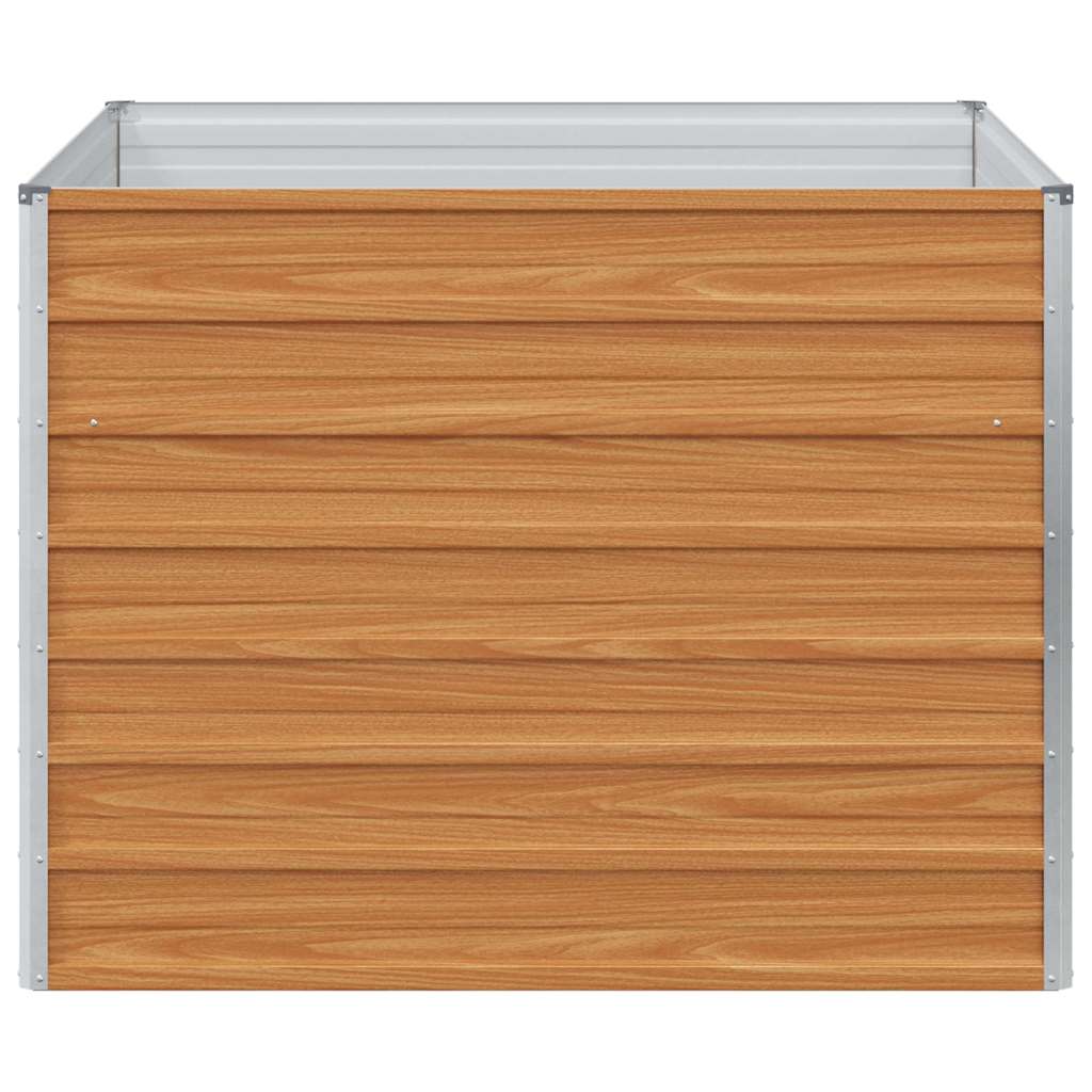 Raised Garden Bed Light Brown 100 X 100 X 77 Cm Galvanized Steel