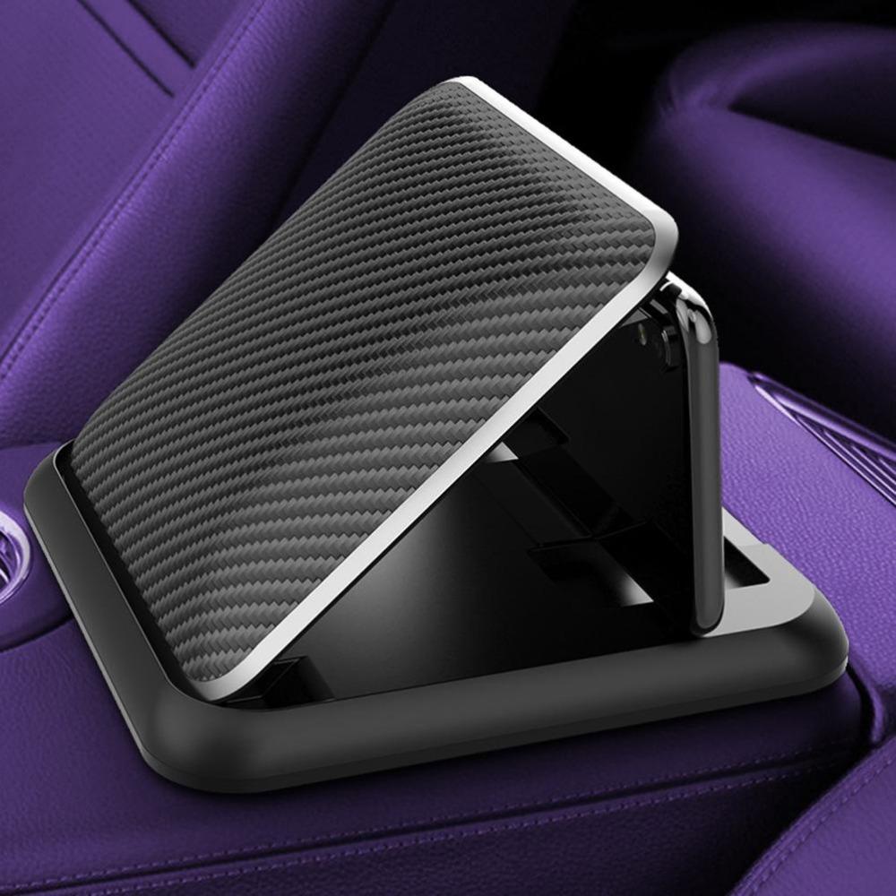 Carbon Fiber Finish Phone Mount Bracket Anti-Slip Pad Smartphone Car Mount  Car Accessories