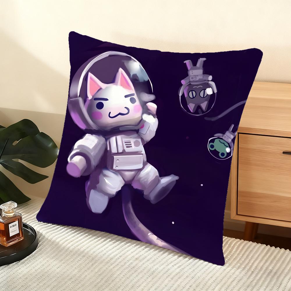 Cushion Cover Silky Short Plush Home Sofa Cushion Cover - Invisible Zipper Home Decoration Hot Movie Toro Cute Cat