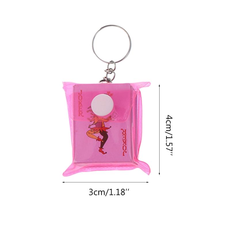 Funny Mini Playing Card Keychain Pendant Paper Craft Gift Travel Solitaire Prank Fun Small Board Game Toy Creative G