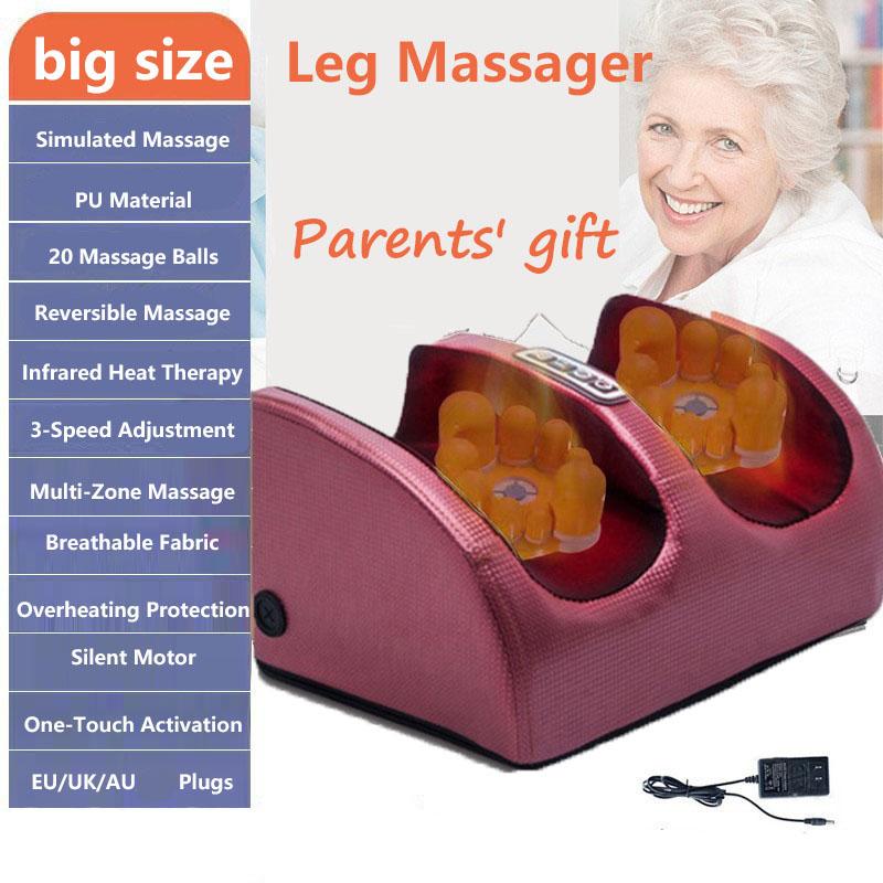 

New Leg Massager Foot Massager Knead Hot Compress Function Three-speed Adjustment Intelligent Remote Control AU Plug красный
