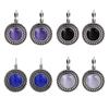 1 Pair Boho Big Round Stone Drop Earrings Women Girls Ear Jewelry Carved Vintage Tibetan Earrings
