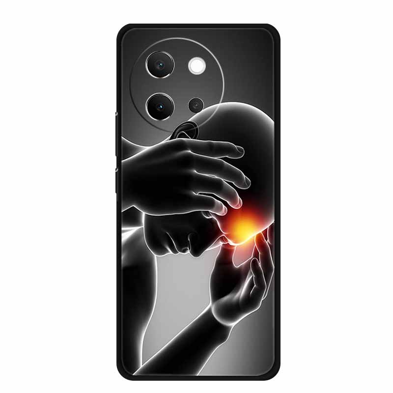 For Vivo V40 Lite Case V40lite V 40 Lite Fashion Black Silicone Soft Back Cover Case For Vivo V30e 5G Phone Case V 30 e Funda