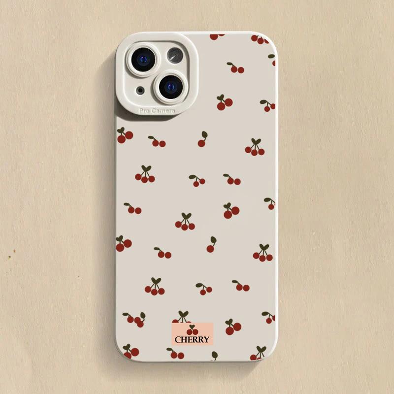 

Милый чехол для телефона с рисунком вишни из силикона для iPhone 17 16 Pro Max 15 14 13 12 11 Pro 17 Air 16E XS X XR 7 8 Plus Мягкая крышка iPhone 13 Pro Max