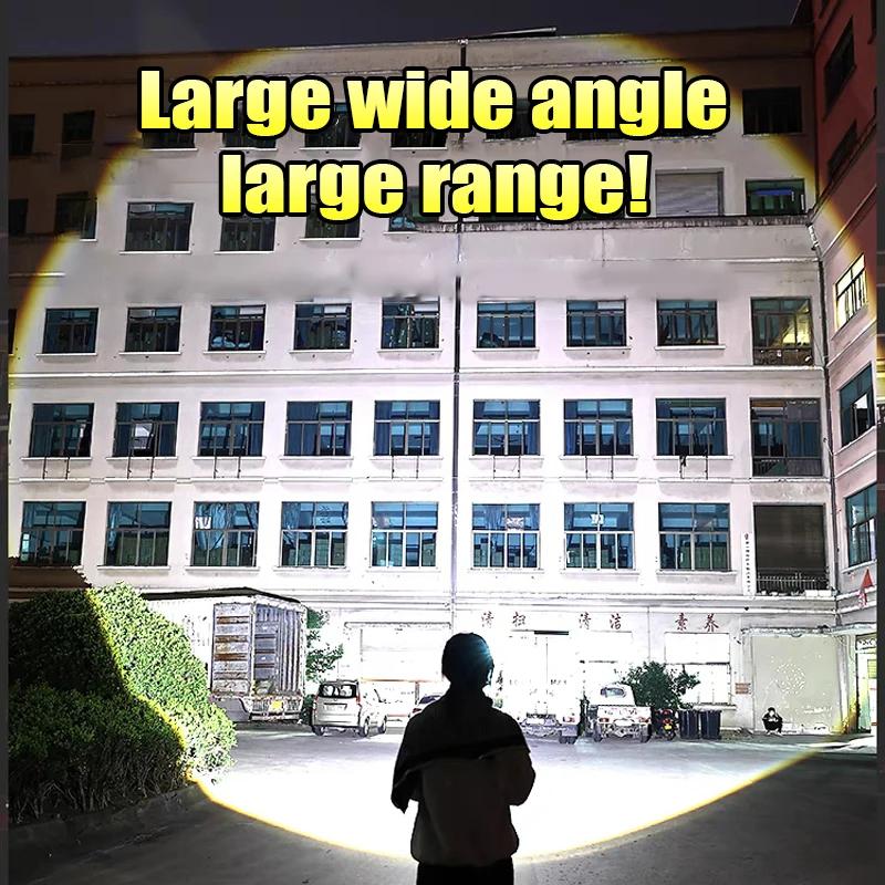 High Power Spotlight Long Range LED Flashlight Long Shot Torch Rechargeable Outdoor Hand Lamp Camping Lantern