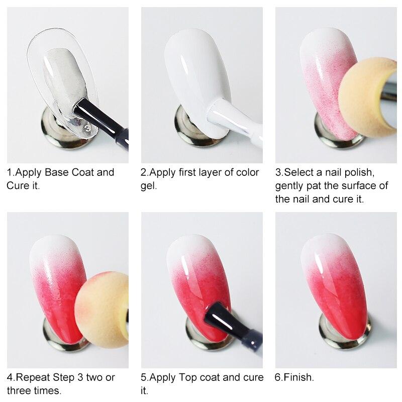 Arte Clavo Double-ended Nail Art Brush Set Gradient Pen Sponge Painting Dotting Tool Acrylic Pen With 4 Replace Sponge Heads New