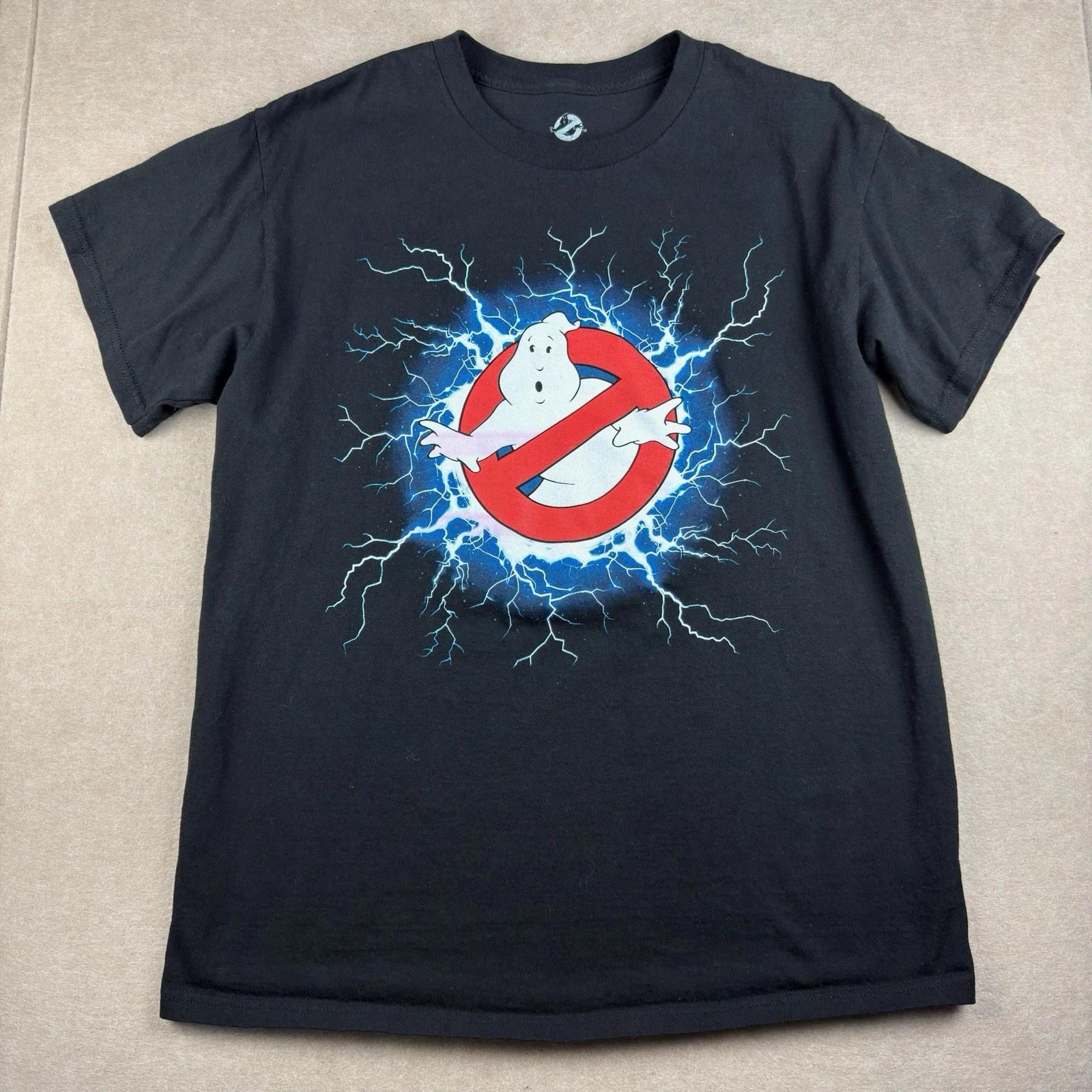 Ghostbusters T-Shirt Mens L Black Lightning Logo Tee 2021 Columbia Pictures XL