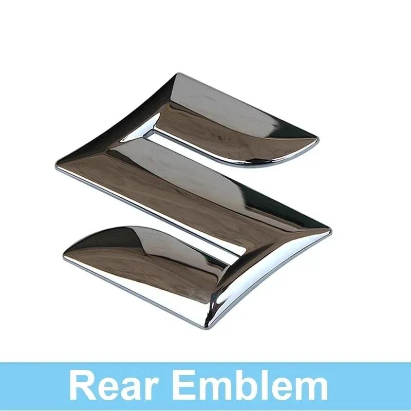 Conjunto de Emblema de Grade Frontal e Adesivo de Emblema de Porta-malas Traseiro em ABS para Suzuki S-Cross, Vitara, Swift, SX4, Alivio - Acessórios de Logo para Carro