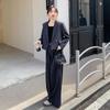 2025 Spring Women's Fashion Suit: Short Blazer & Wide-Leg Pants Two-Piece Set