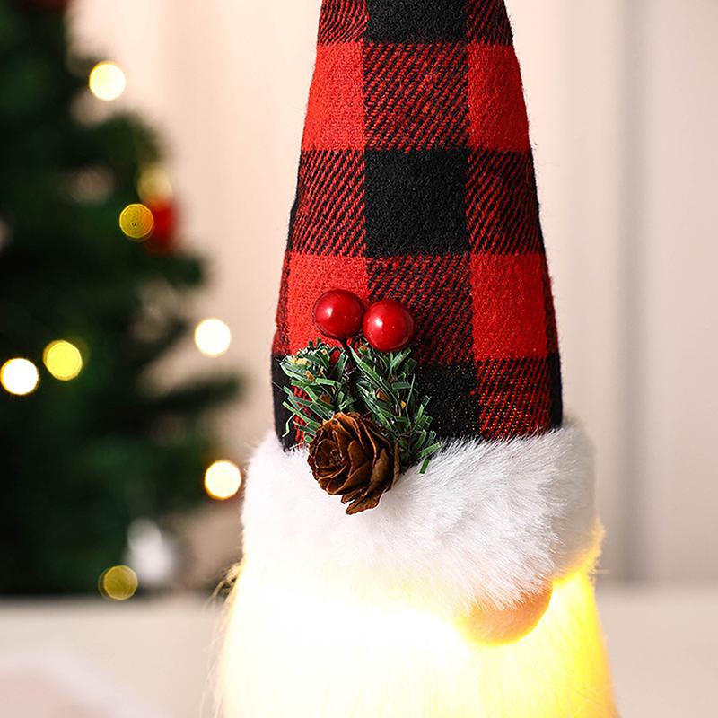Cute Christmas Faceless Doll Luminous Santa Claus Gnome Dwarf Plush Toy Party Decoration Christmas Tree Ornaments Creative Gifts