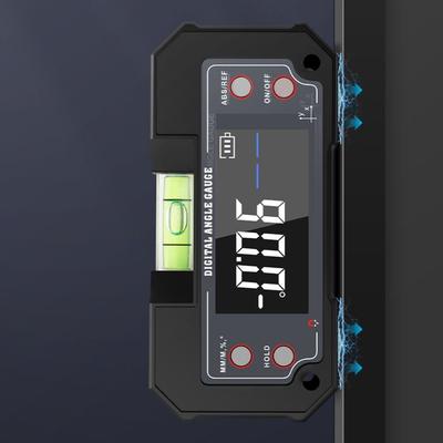 Multifunctional Digital Angle Gauge Magnetic LCD Display Bevel Inclinometer 360-degree Measurement with Bubble