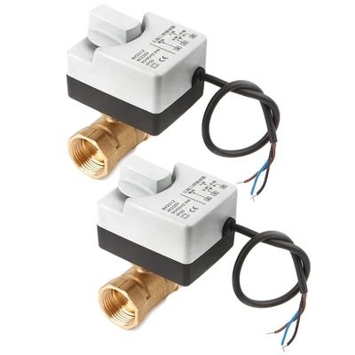 Ac220v דו כיווני 3 חוטים ממונע שסתום כדור חשמלי מפעיל עם מתג ידני