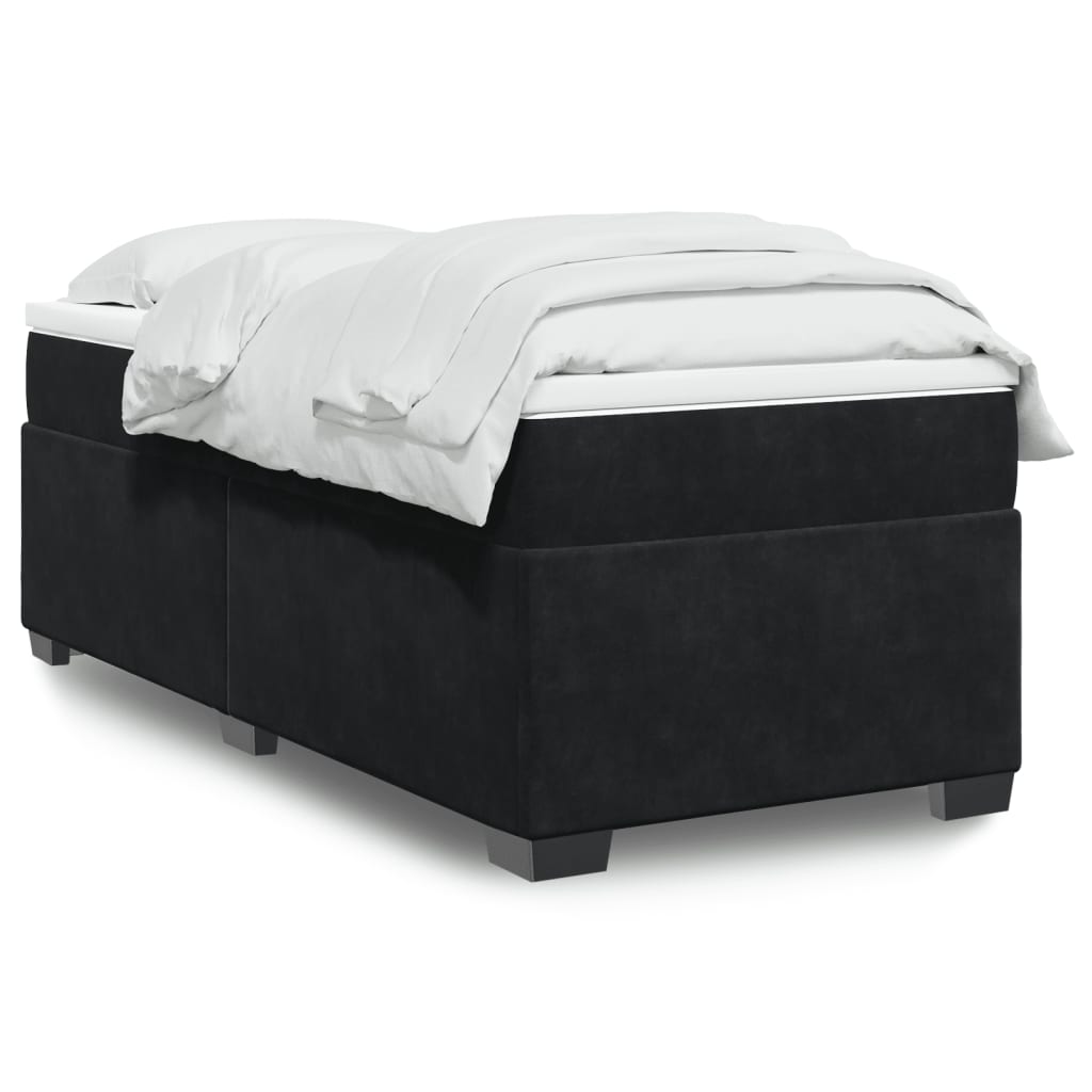 Box Spring Bed with Mattress Black 80x200 cm Velvet