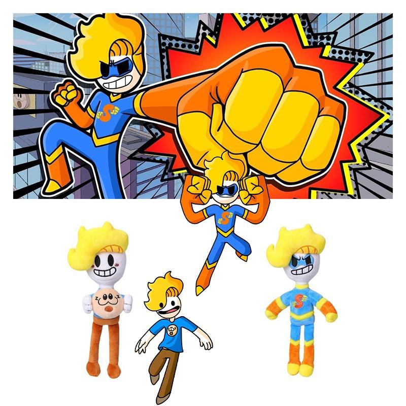 Peluche Supereroe Bryson And Ham Giocattolo di Peluche con Opzioni di Colore Marrone e Blu