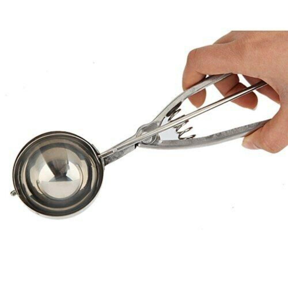 Kitchen Accessories Stainless Steel Ice Cream Spoon Food Grade Mash Potato Scoop Spring Handle