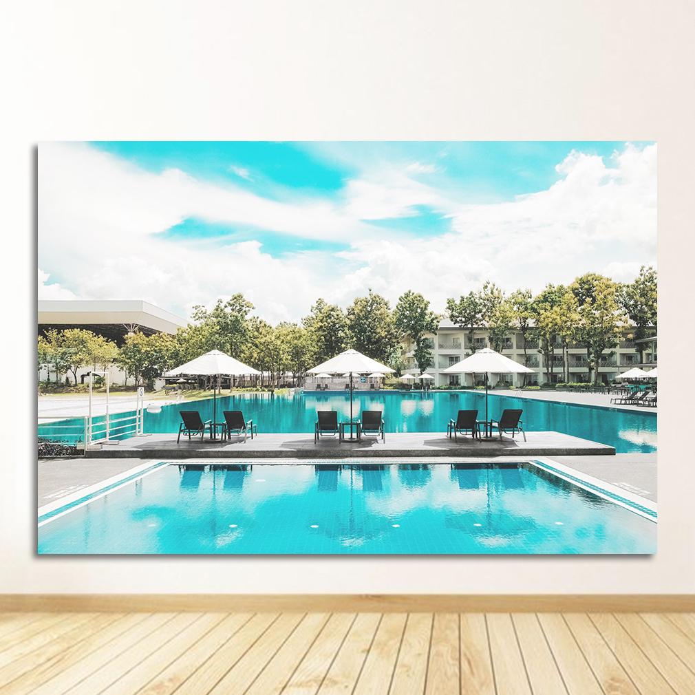 Nordic Posters And Prints Wall Art Canvas Painting Wall Pictures For Living Room Decor Sea Beach Pineapple Girl Swimming Pool