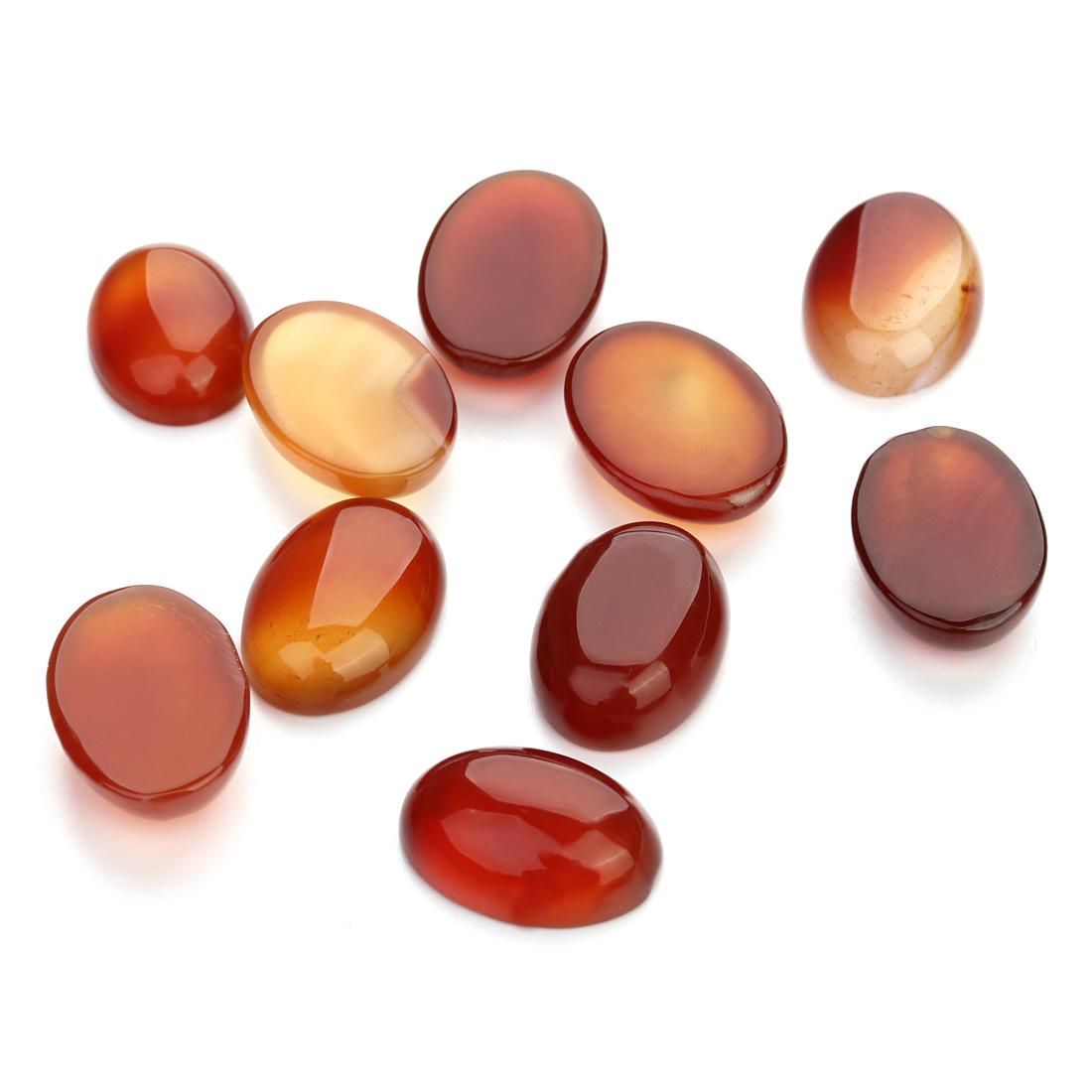 10pcs/Lot Oval Agate Ring Face Natural Multicolor Agate Stone Smooth Loose Beads for Jewelry Making DIY Ring Accessories 10X14mm красный